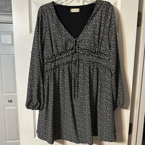 NWT Altar’d State Black/White Peasant Mini Dress